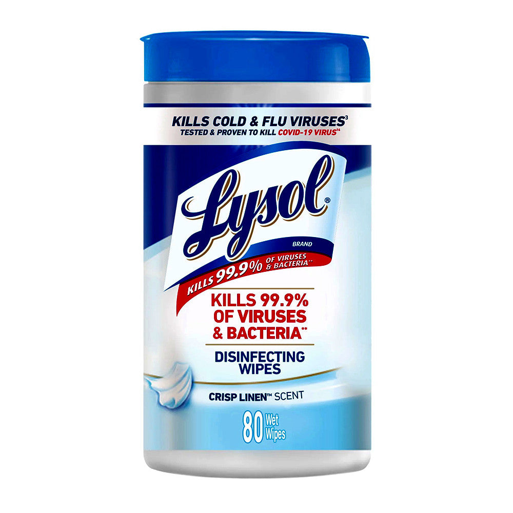 Lysol Disinfecting Wipes, Crisp Linen, 80 Ea